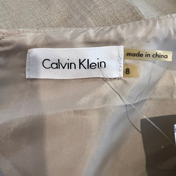 Calvin Klein Tan Dress, Cap Sleeve, Office or Church, Size 8 - Picture 7 of 9